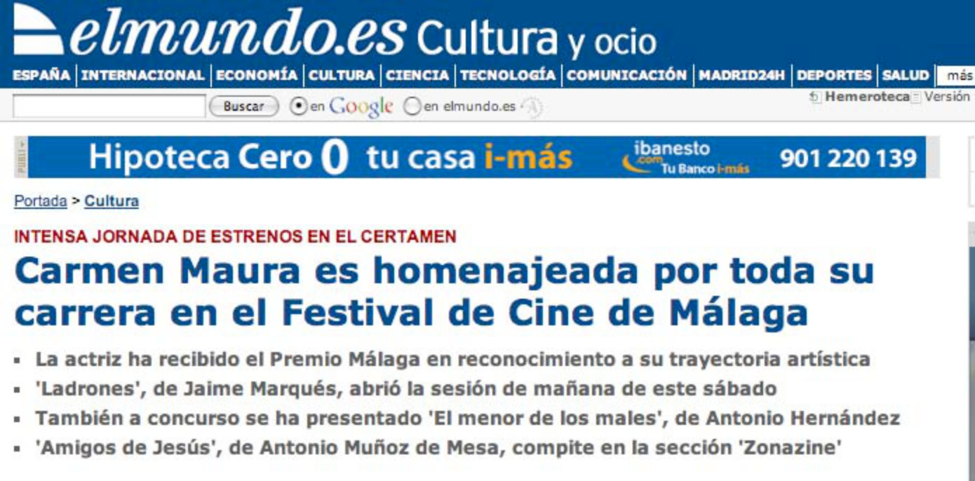 «Amigos de Jesús» compite en la sección Zonazine del Festival de Cine de Málaga